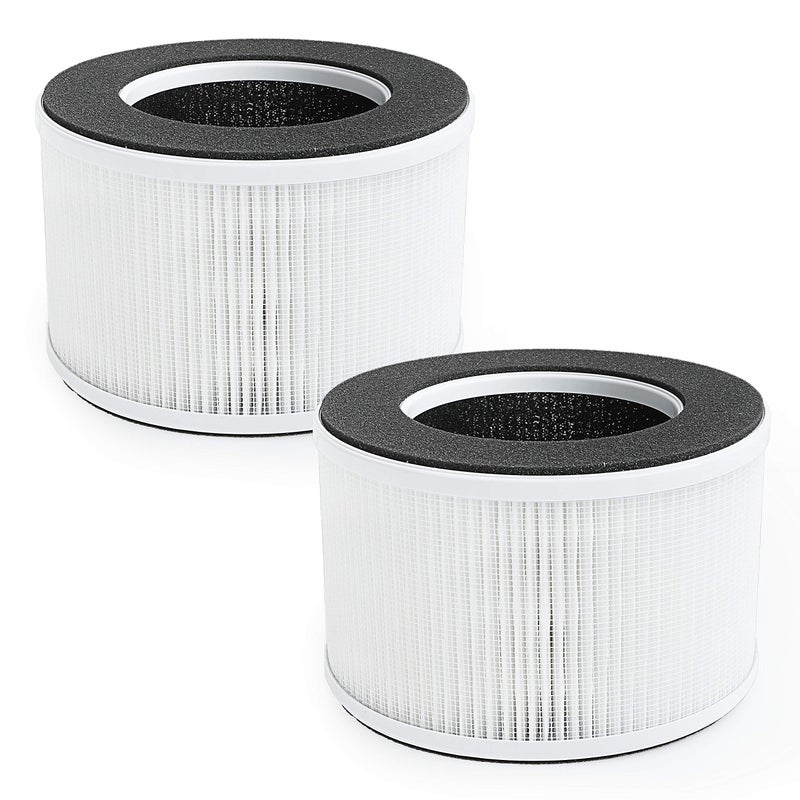 Flintar True HEPA Replacement Filter, Compatible with hOmeLabs Home 4-in-1 Compact HEPA Air Purifier HME020020N Only, AKJ050GE, 2-Pack - Image 1